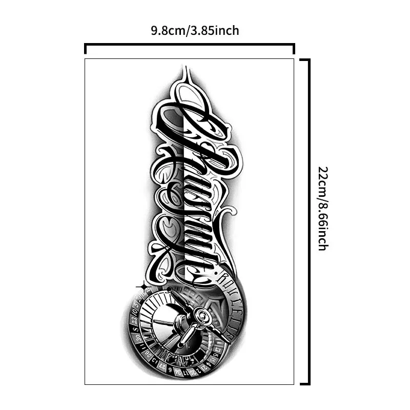 1pc Clock arm waterproof temporary tattoo sticker, lasting 1-2 weeks, simulates semi-permanent fake tattoo