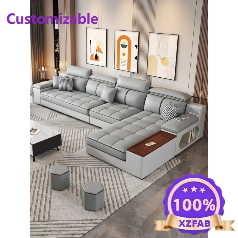Factory Direct 2026 Fabric sofa modern simple living room combination size apartment Foshan furniture technology cloth sofa