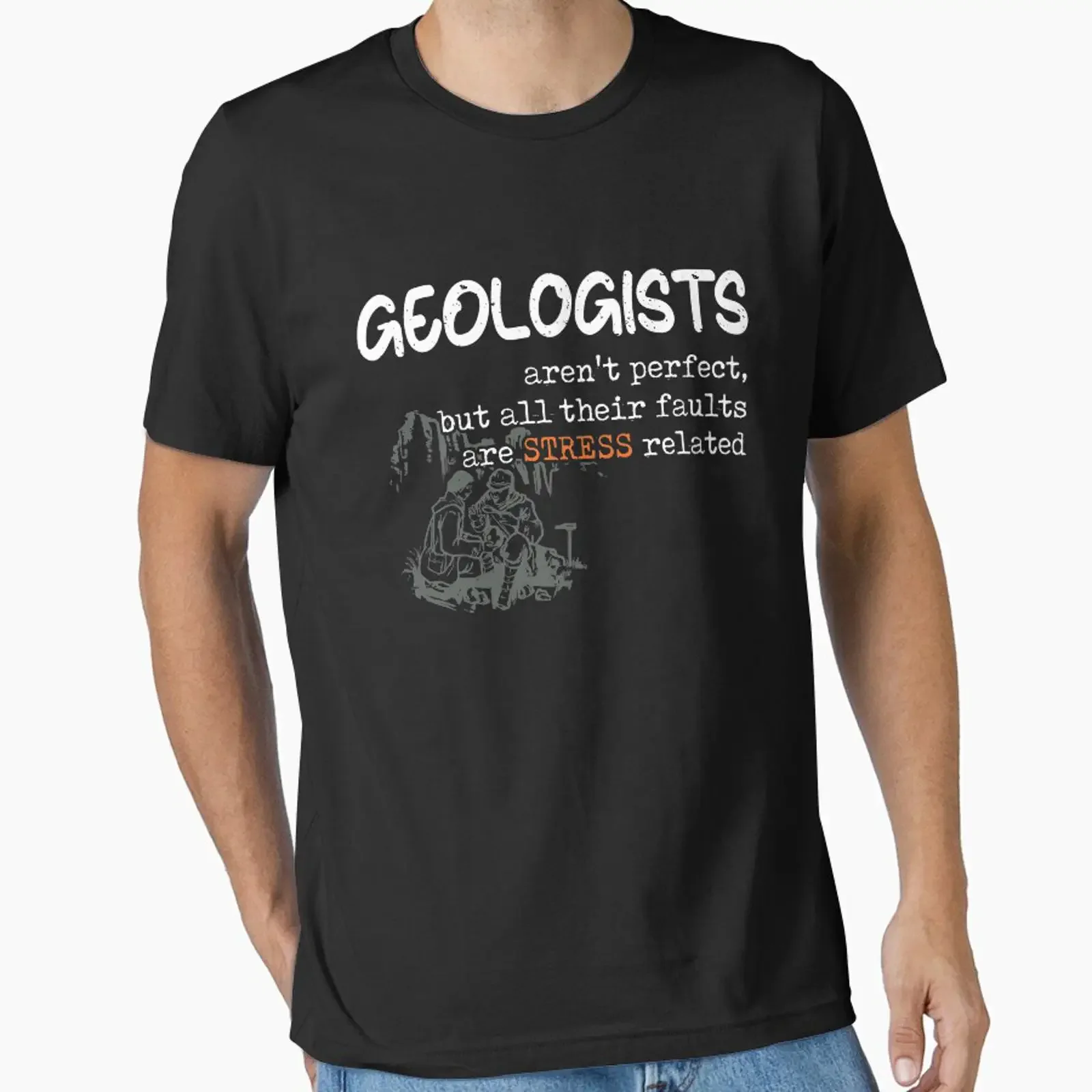 Geologist Arent Perfect Fault Funny Geology Pun Science Essential T Shirt vintage Washed Stylish Soft Breathable graphic Casual