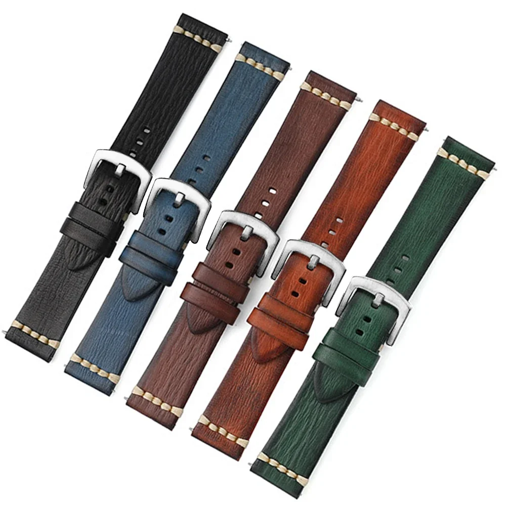 حزام من الجلد الطبيعي لهاتف سامسونج جالاكسي 5/6/7 44 مللي متر 40 مللي متر ساعة جالاكسي FE سوار مناسب سريع لهاتف جالاكسي 6 كلاسيكي 47 مللي متر/43 مللي متر