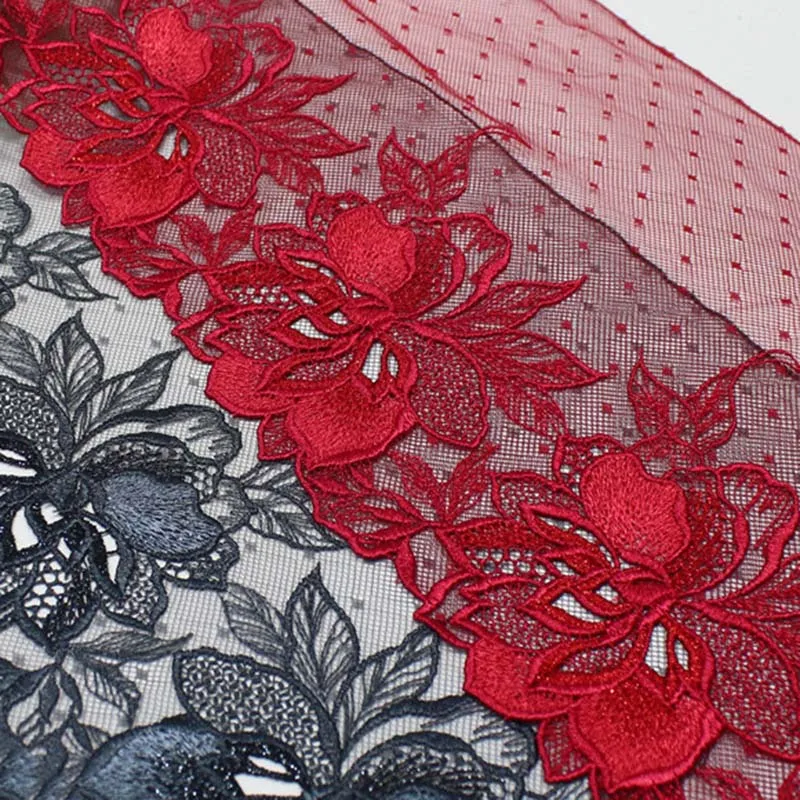 30Yards Floral Embroidery Mesh Tulle Laces Wedding Dress DIY Sewing Accessories Lace Trim for Lingerie Bra Needle Work