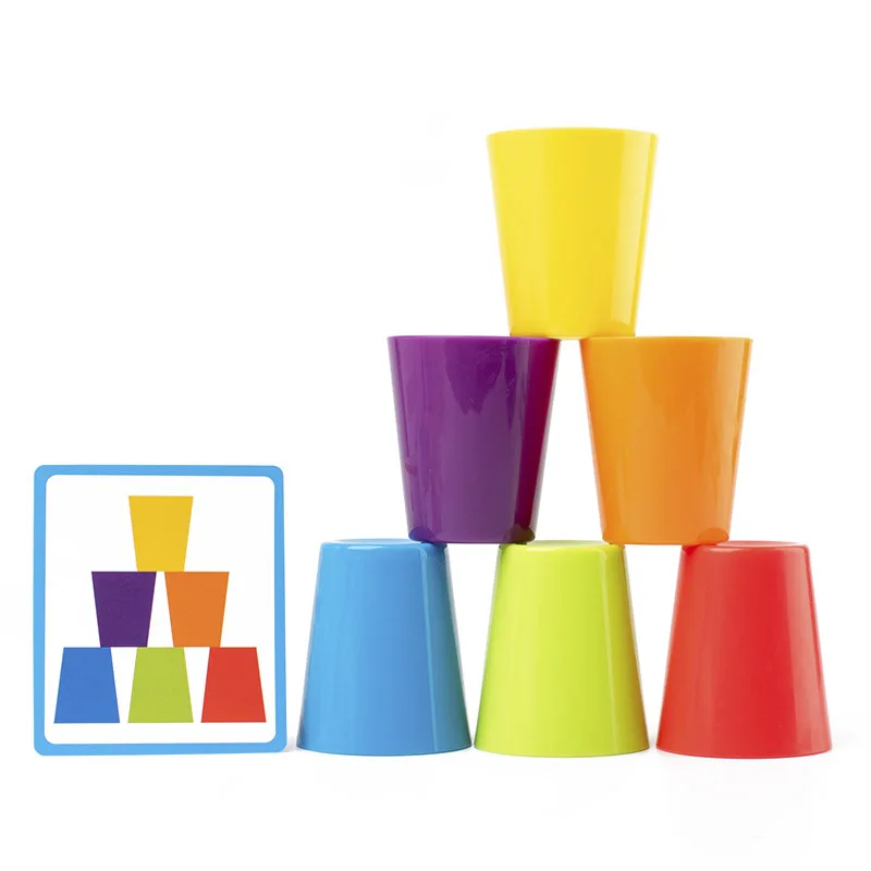 Classificação Cognitiva de cor infantil Copa, Criativos, Pensando, Empilhamento, Jogo, Brinquedos educativos