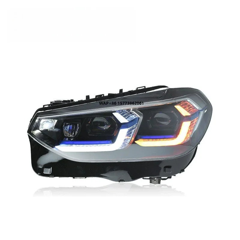 

1 Unit for 18-21 X3 Headlight Assembly G08 Modified Blue Eyebrow LED Lens Daytime Running Light Steering