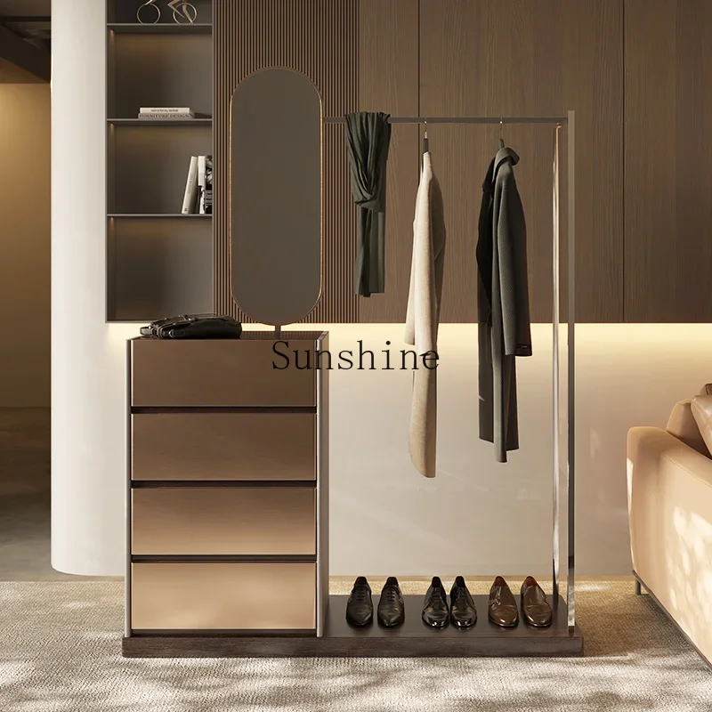 Italian high-end bedroom multi-functional chest household stainless steel hanger