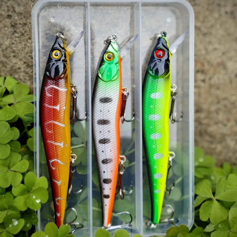 3PCS Japan Hot Model Sinking Minnow Fishing Lures 12cm 14g Jerkbait Bass Pike Carkbait Wobblers Swimbait Professional Hard Bait