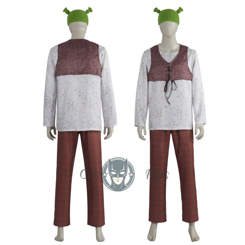 أزياء فيلم مونستر شريك التأثيرية Shrek سترة علوية للرجال أداء الأدوار ملابس حفلات الهالوين