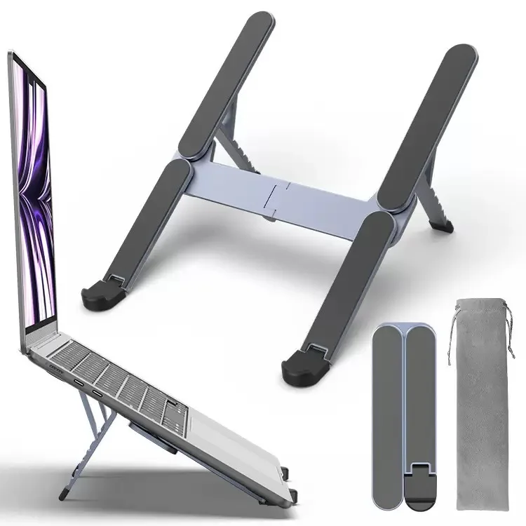 Folding laptop stand, aluminum alloy desktop, portable gaming laptop, tablet, and height cooling support frame