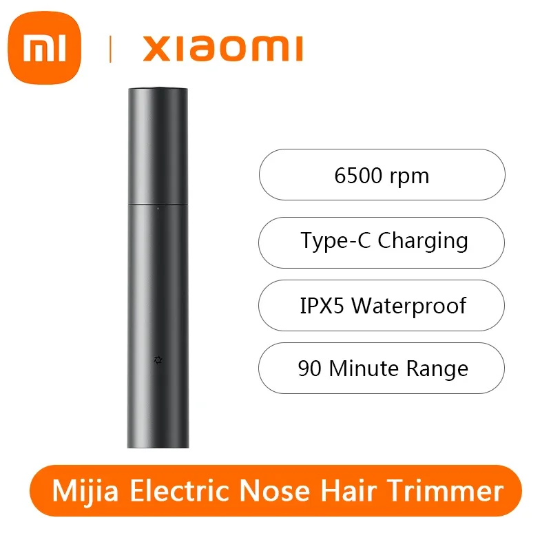 Xiaomi Mijia Electric Nose Hair Trimmer Type-c Charge Magnetic Suction Protective Cover Antibacterial Coating IPX5 Waterproof