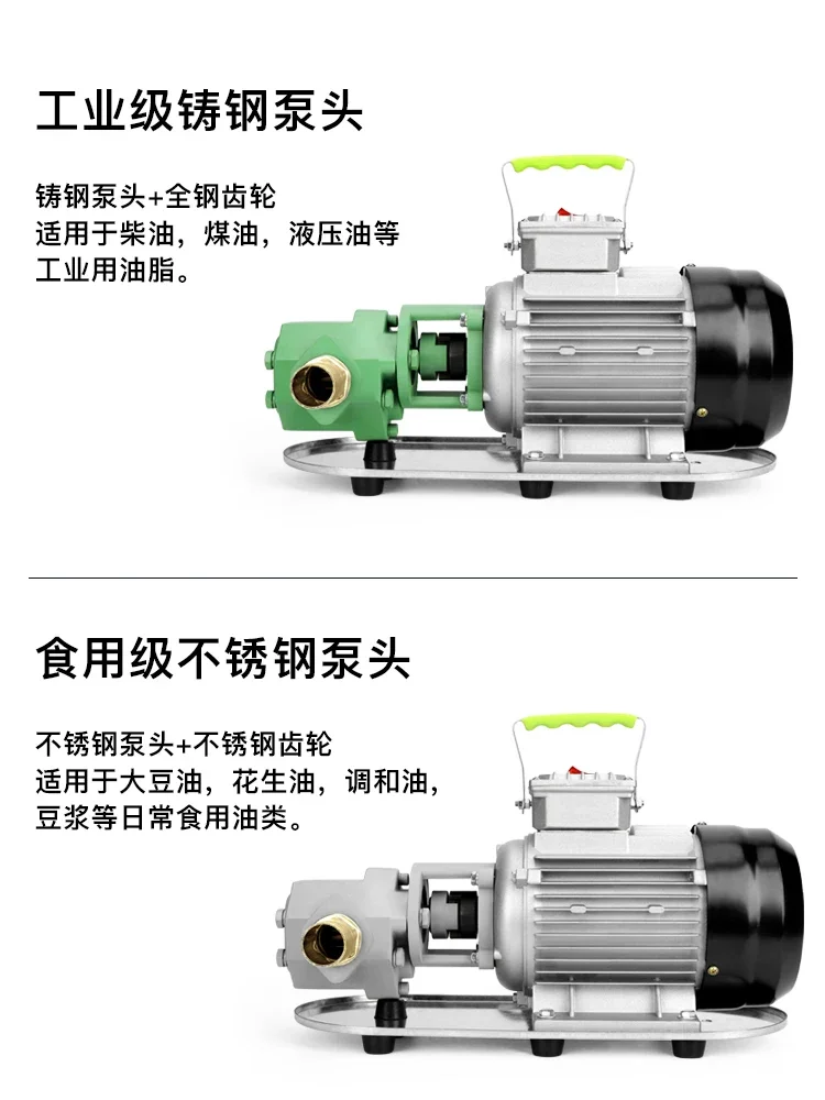 Self-priming gear pump stainless steel electric oil pump high viscosity diesel edible oil 220V380V