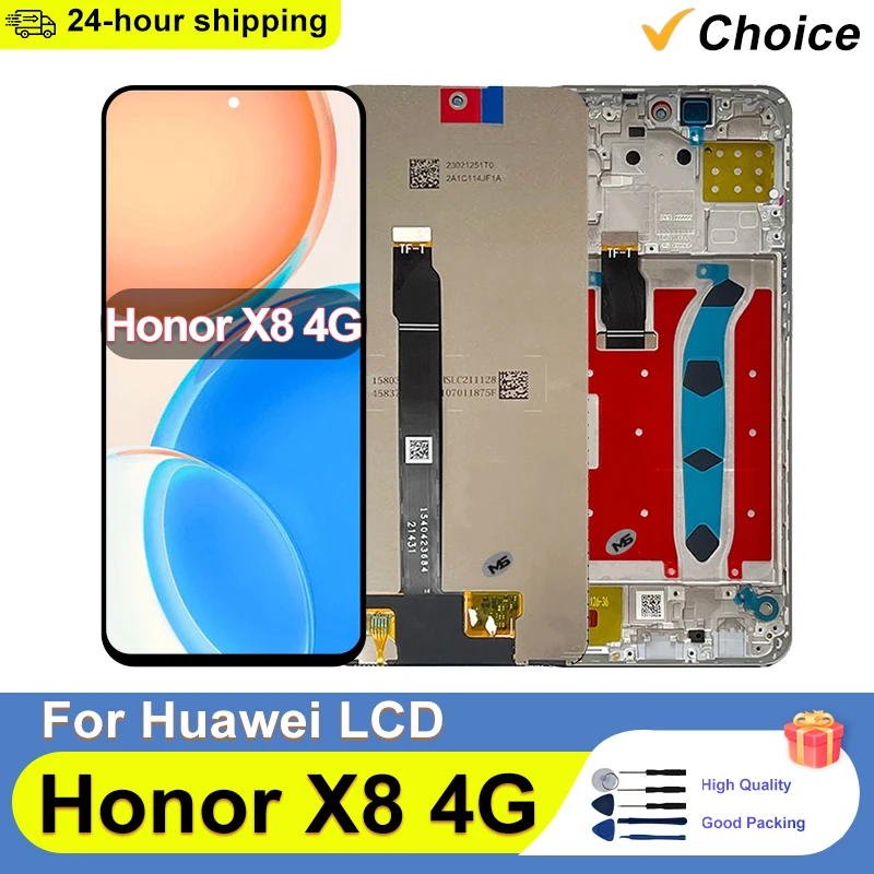 TFY-LX2 TFY-LX3 LCD For Huawei Honor X8 4G LCD Display Touch Screen Digitizer Assembly For Honor TFY-LX1 Display Parts