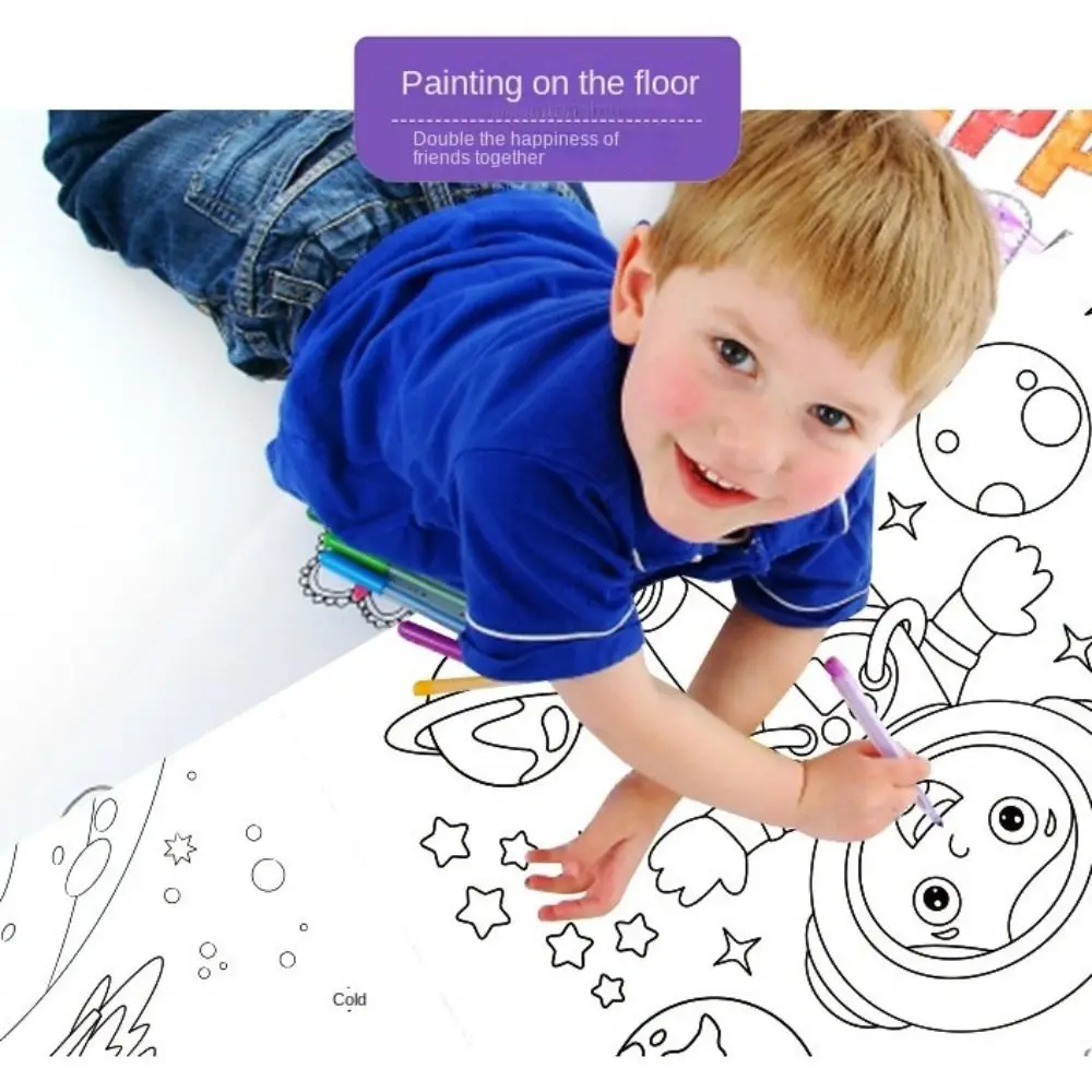 DIY Toys Color Filling Sticker Watercolor Paper Drawing Sticker Graffiti Scrolls Children's Drawing Scroll Gouache Art