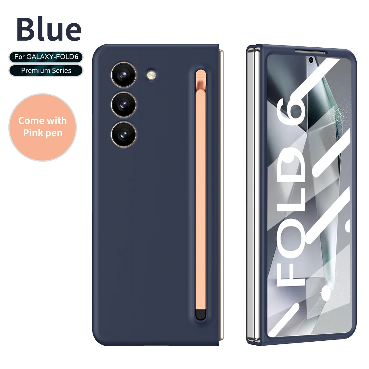 For Samsung Galaxy Z Fold 6 5 4 3 Case Skin Friendly Matte with Elastic Touch Pen Optional Tempered Film Shockproof Hard Cover