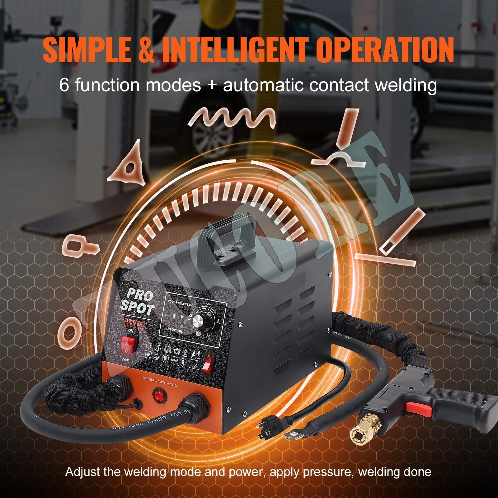 Stud Welder Dent Repair Kit, 3KW Spot Welder Dent Puller with 6 Welding Modes Auto Body Spot Welding Dent Puller Machine For Car view 3