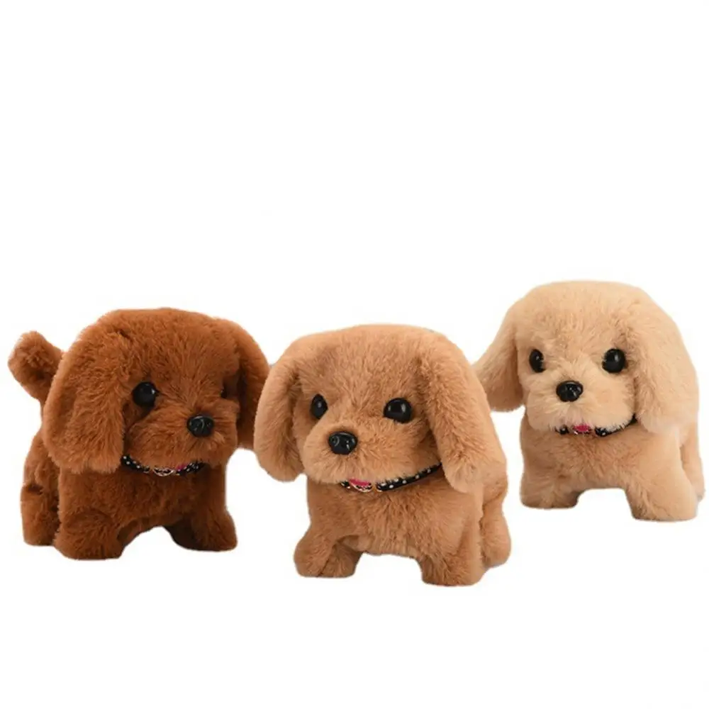 Cachorro elétrico Kawaii para crianças, Can Walk Bark, Nod Can Wag Tail, Brinquedos de pelúcia sem bateria, Simulação eletrônica