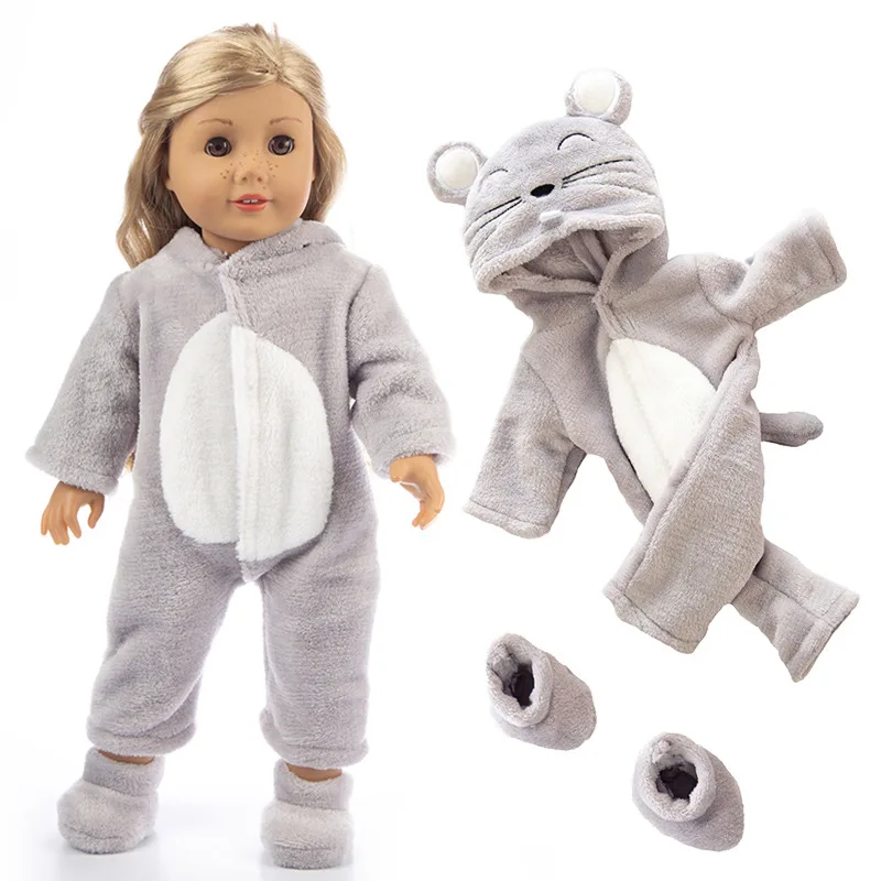 Nowa piżama w kształcie zwierzątka dla 18-calowej lalki American Girl 45 cm lalka naszej generacji, ubranka dla lalek i akcesoria dla lalek