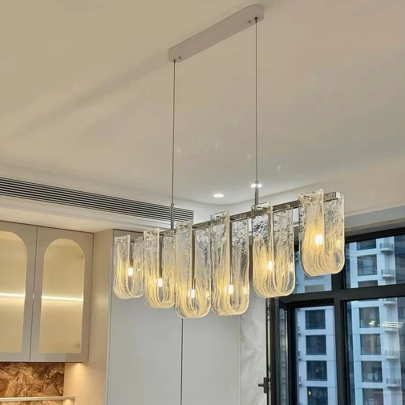 

MZISOSOD for French Designer Cloud Ribbon Glass Island Chandeliers Modern Luxury Pendant Lamp for Villa Living Dining Room