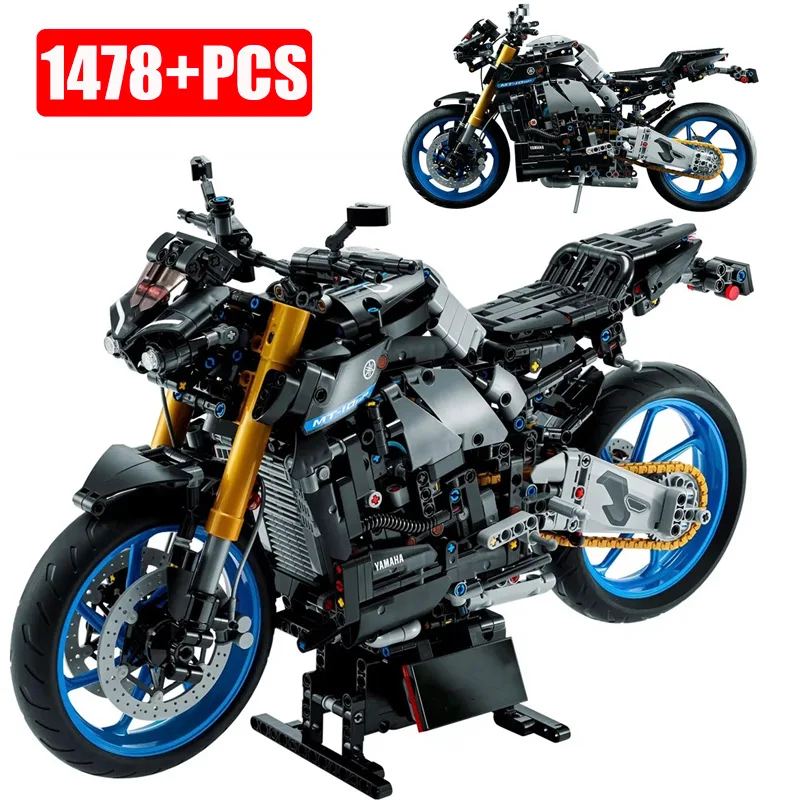 1:5 Technical Yamahas MT-10 SP Motorcycle 42159 Building Blocks Motorbike Bricks Toys For Children Boy Birthday Gifts 1478Pcs