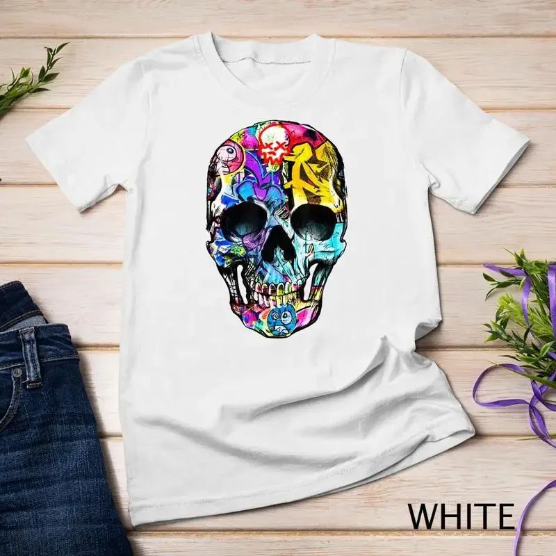 HUMAN GRAFFITI ART SKULL retro vintage skater T Shirt Unisex T shirt