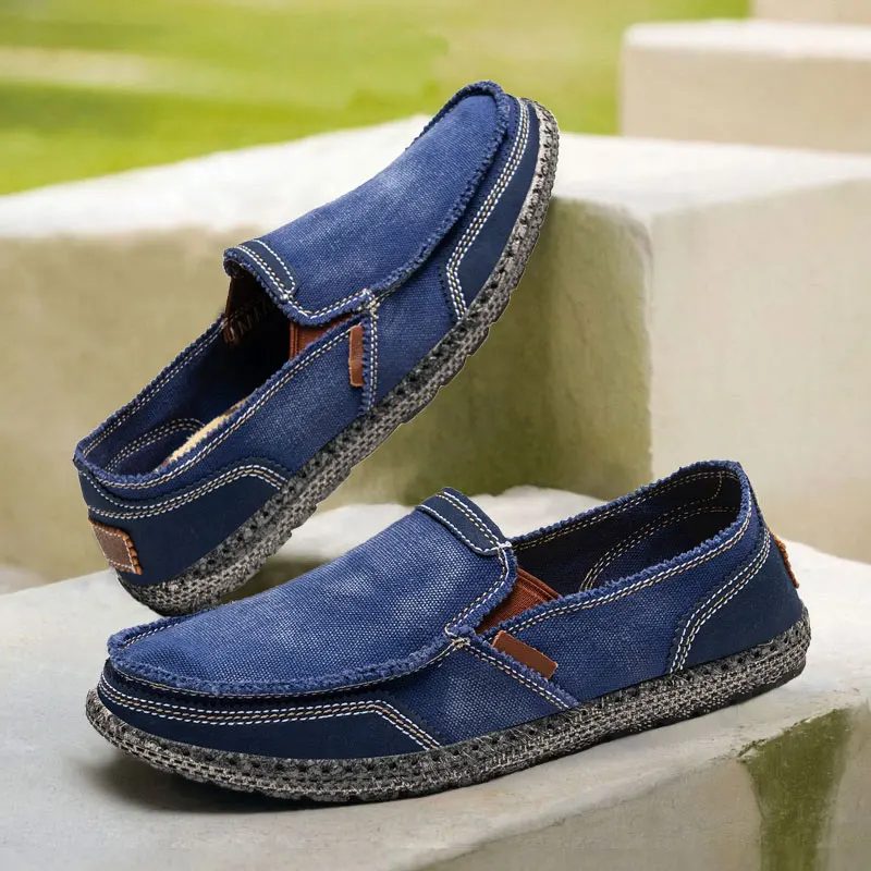 

Men's canvas shoe ,slip-on shoes loafers, breathable casual shoes, anti-slip walking shoes, large sizes available in 4 colors