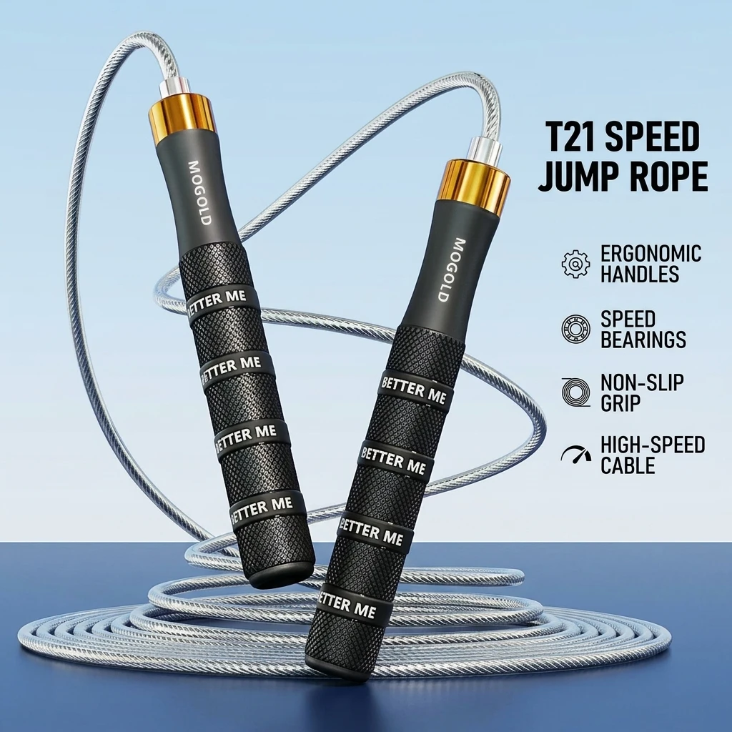 Speed Jump Rope Professional Competition Training for Adults Students High-Speed Bearing Adjustable Steel Cable Fitness
