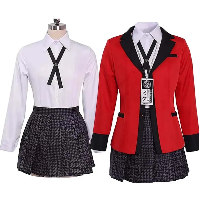 

Anime Halloween Cosplay Yumeko Jabami Costume Runa Outfits JK School Uniform Full Set for Women JK Skirt