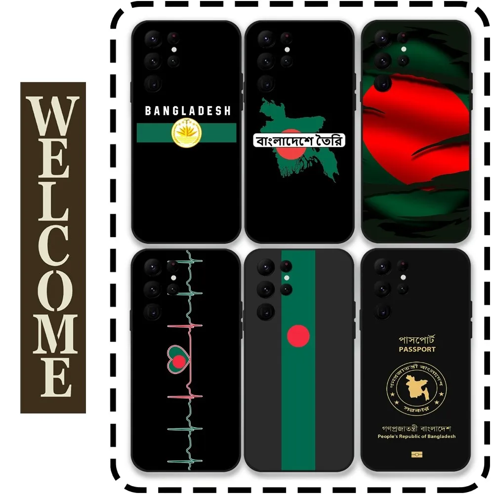 Bangladesh Flag Phone Case for Samsung Galaxy S24 Ultra S22 S23 Ultra S21 S20 5G Protective Silicone TPU Funda