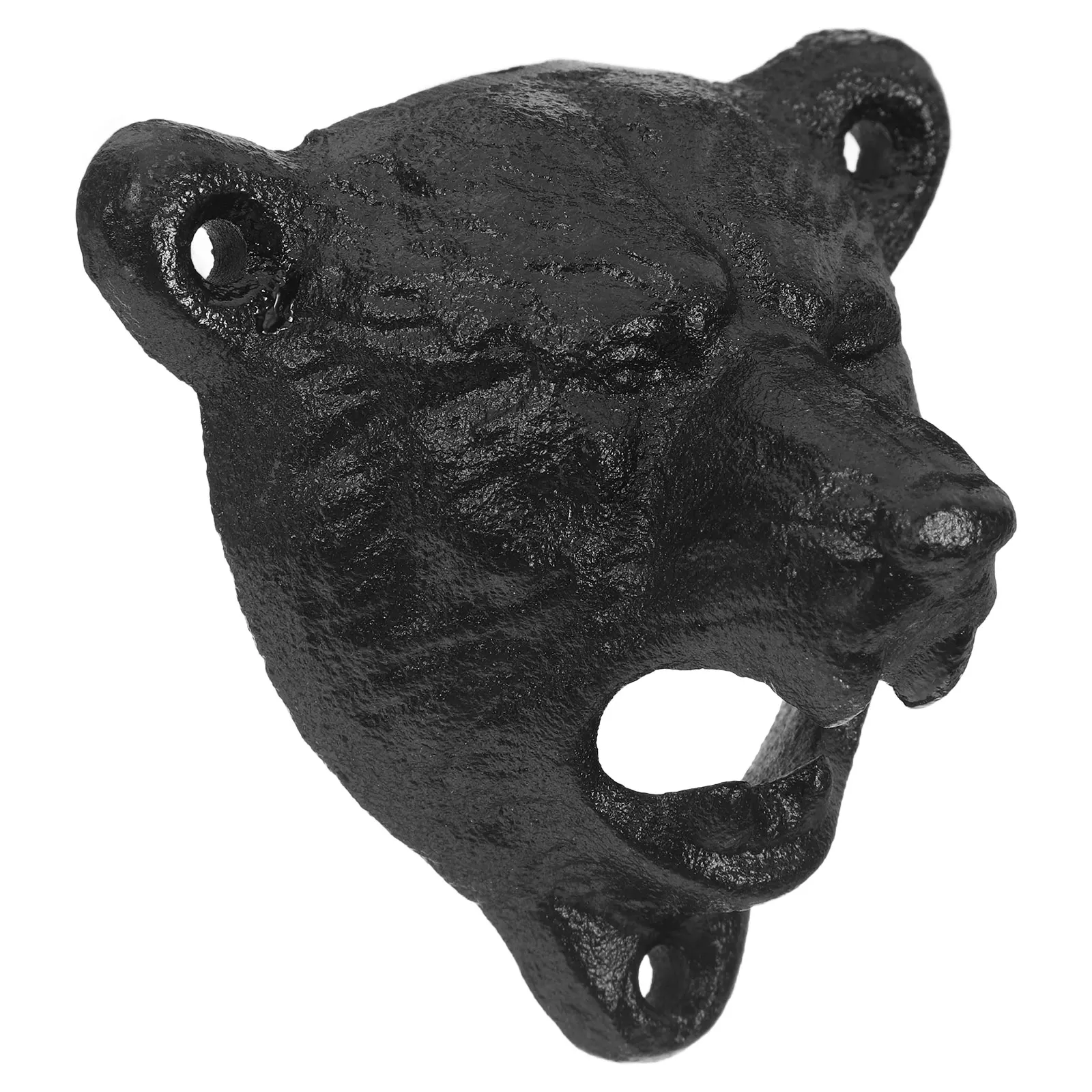 

Bear Head Bottle Opener Cast Iron Wall Mounted T-shaped Corkscrew Space Saving Animal Head Opener for Home