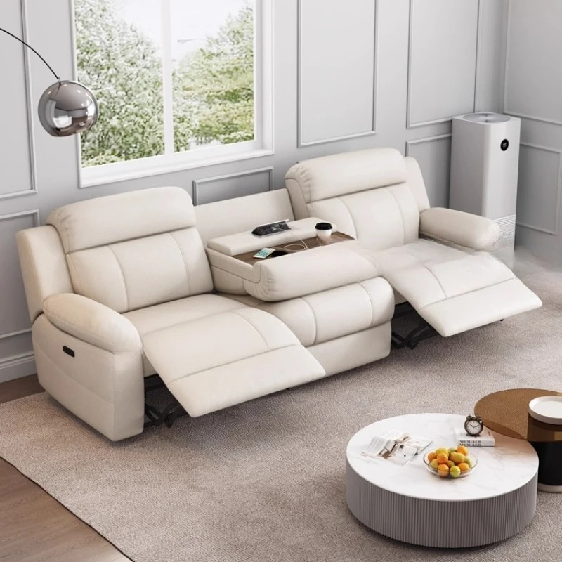 

Electric sofa first-class space multi-function cabin smart living room home theater cat scratching fabric three people