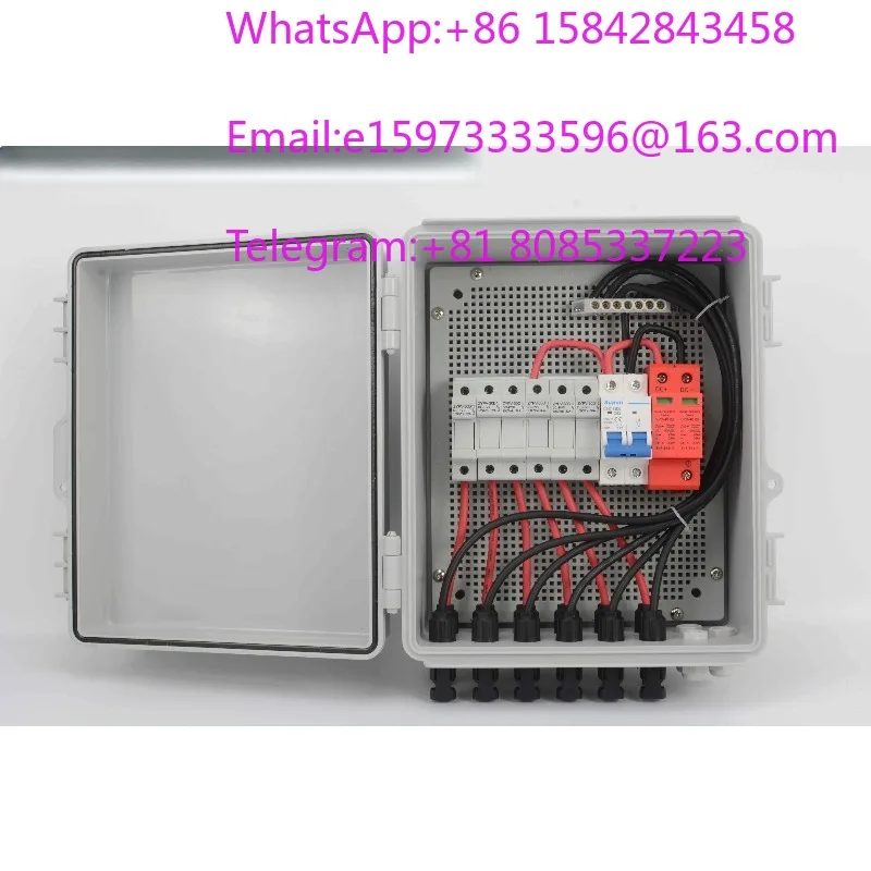 6 In 1 Out PV Combiner Box 6 String 25A DC Solar Junction Box 1000V Protection Device For Solar Panel Power System