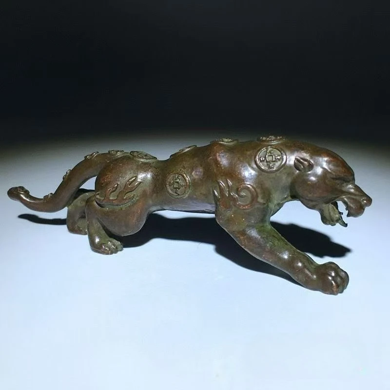 

Imitation Bronze Leopard Ornaments Home Living Room Office Desktop Porch Copper Sculpture Crafts Gifts