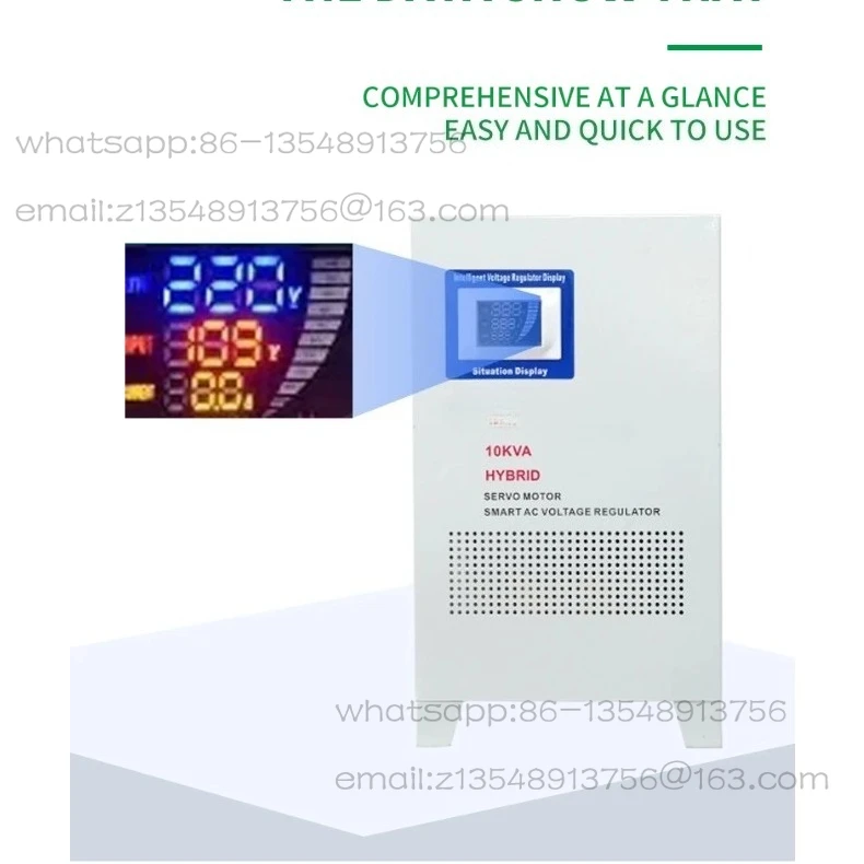 

Однофазный автоматический регулятор переменного тока 10 кВА с ЖК-дисплеем, частота 50 Гц, 60 Гц, регулятор выхода 110 В, 220 В AVR