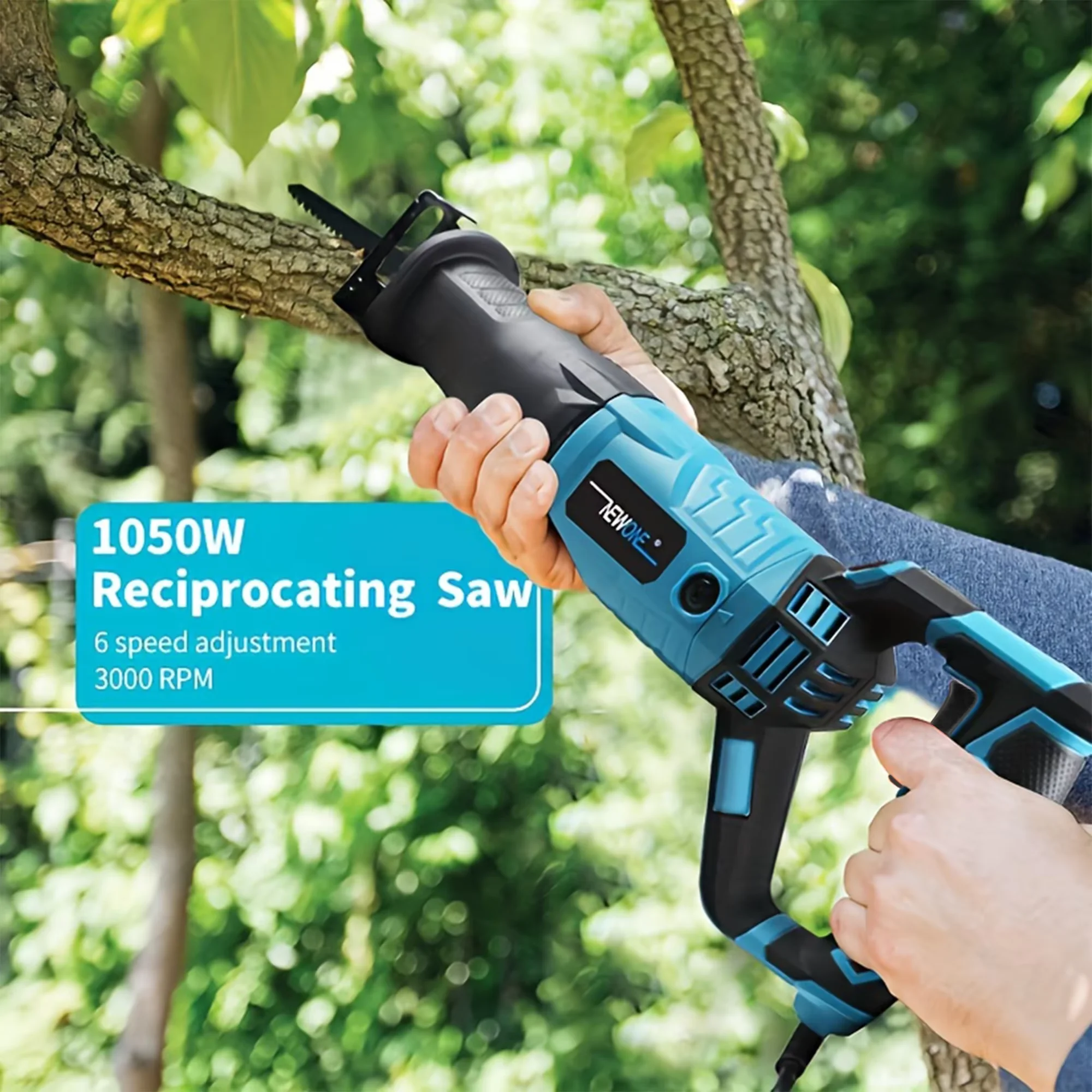 

NEWONE 1050W Reciprocating Saw, 9 Amp 3000 RPM Speed Adjustment, Electric Saw Reciprocating Saw Woodworking For Wood/metal