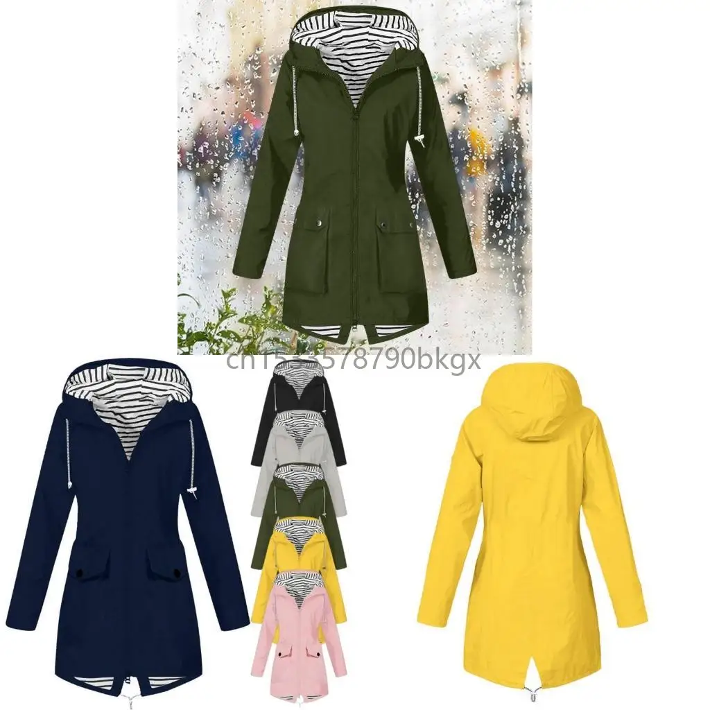 

Женская ветряная куртка полосатая полосатая с длинным рукавом