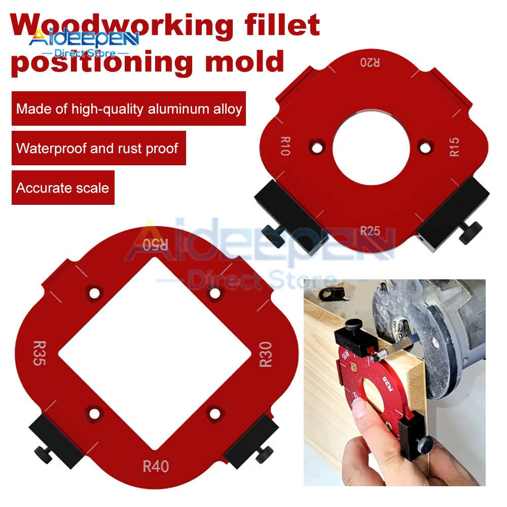 Wood Panel Radius R Plate Router Table Bit Corner Jig Trimming Machine Engraving Machine Round Corner Template Kit