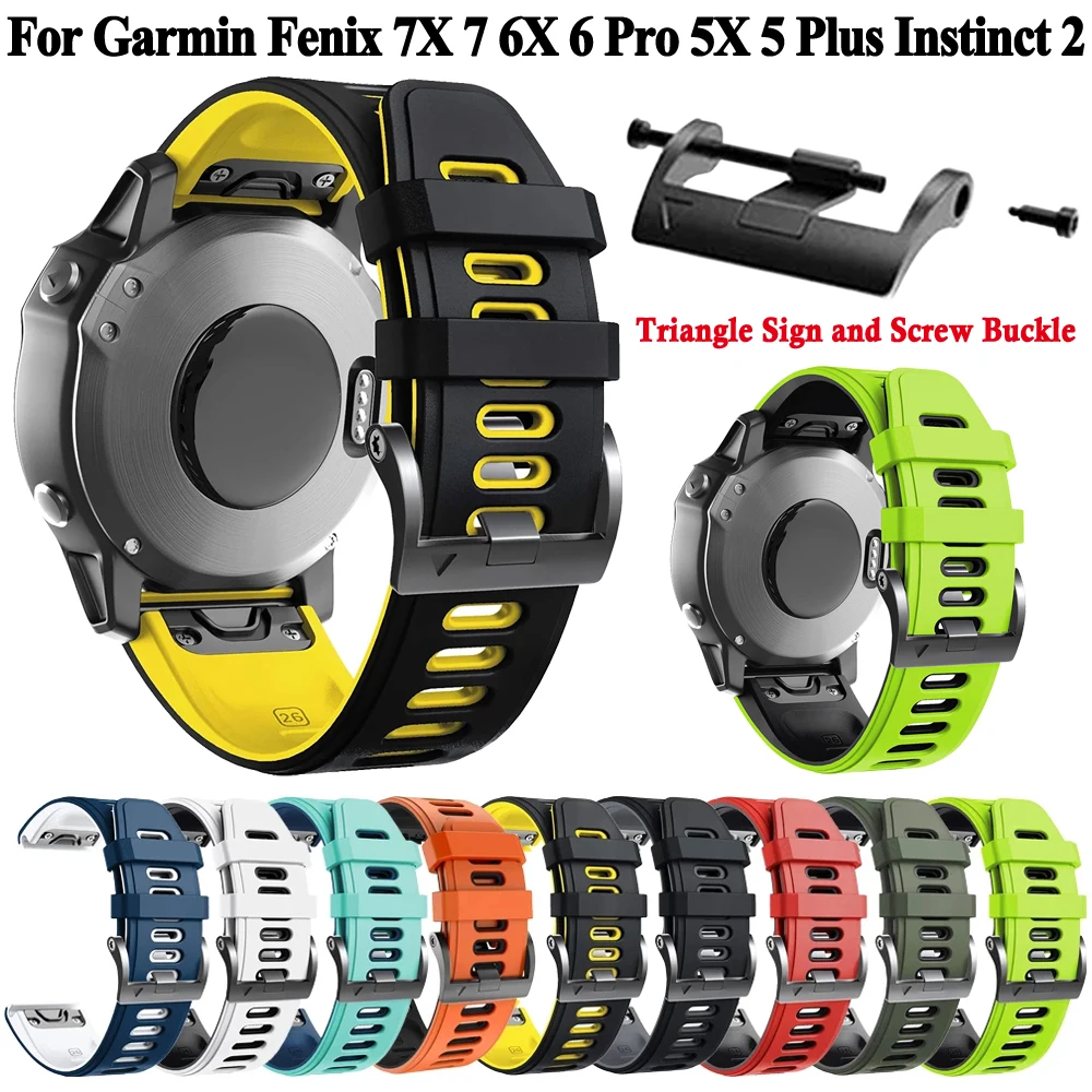 Easyfit 26mm 22mm Silicone Strap For Garmin Fenix 7X 6X Pro 5X Plus 7 6 5 Instinct 2 S62 Forerunner 965 955 Bracelet Watch Band