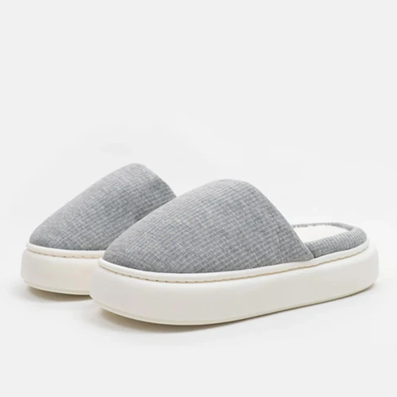 

Cozy Plush Winter Cotton Slippers Women Men Cloud Latex Home Warm Cotton Slippers