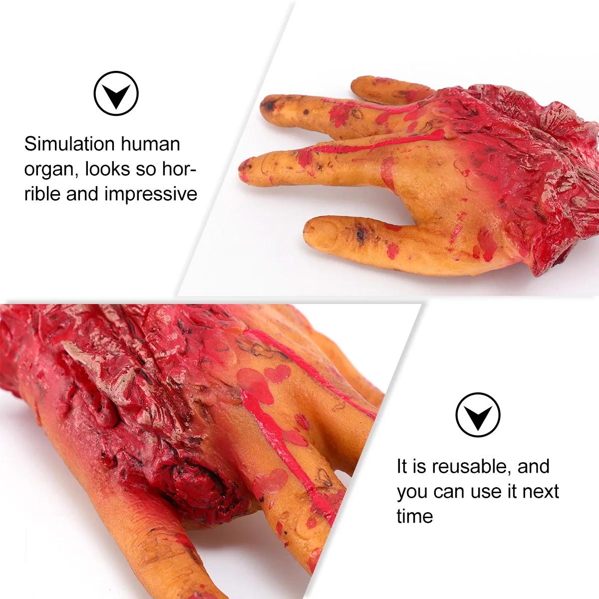 1 個ハロウィンシミュレーション切断された指の装飾小道具お化け屋敷ホラーパーティー用品再利用可能な人間の臓器