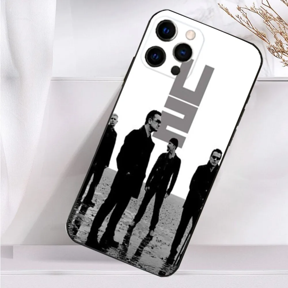 U-U2 Band P-Pops Phone Case For iPhone 16,15,14,13,12,11 Plus,Pro Max,XS,X,XR,SE,Mini,8,7 Soft Silicone Black Cover