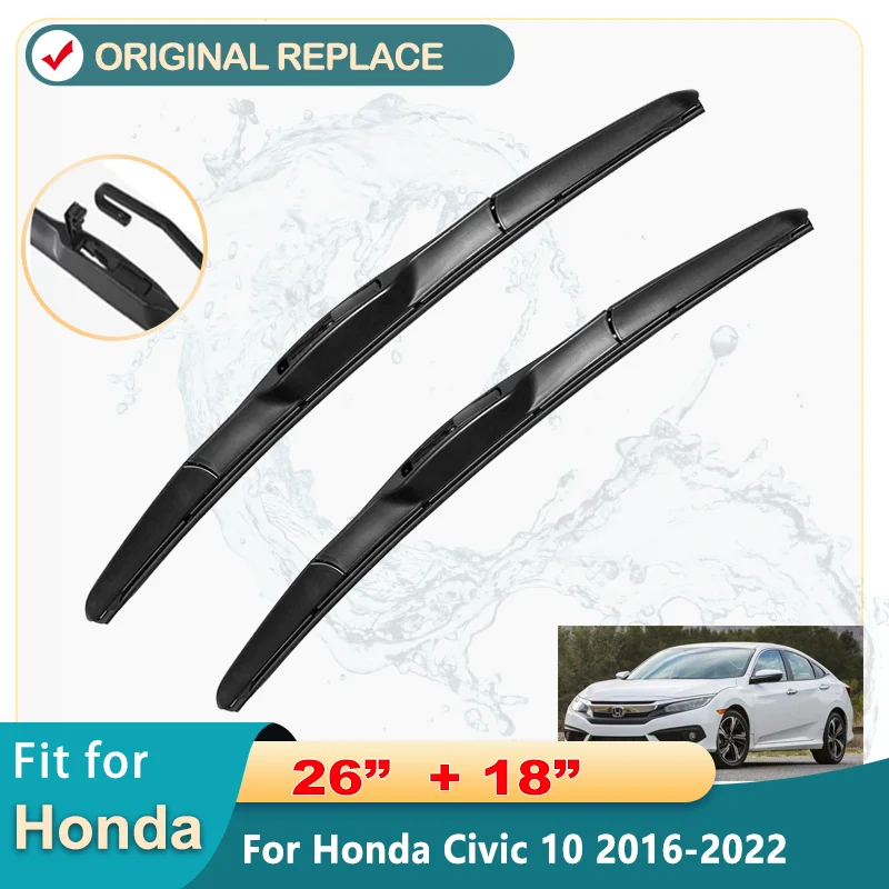 Auto Wiper Blade For Honda Civic 10 2016 2017 2018 2019 Car Wiper Blades 10th Gen  Front Windshield Wipers