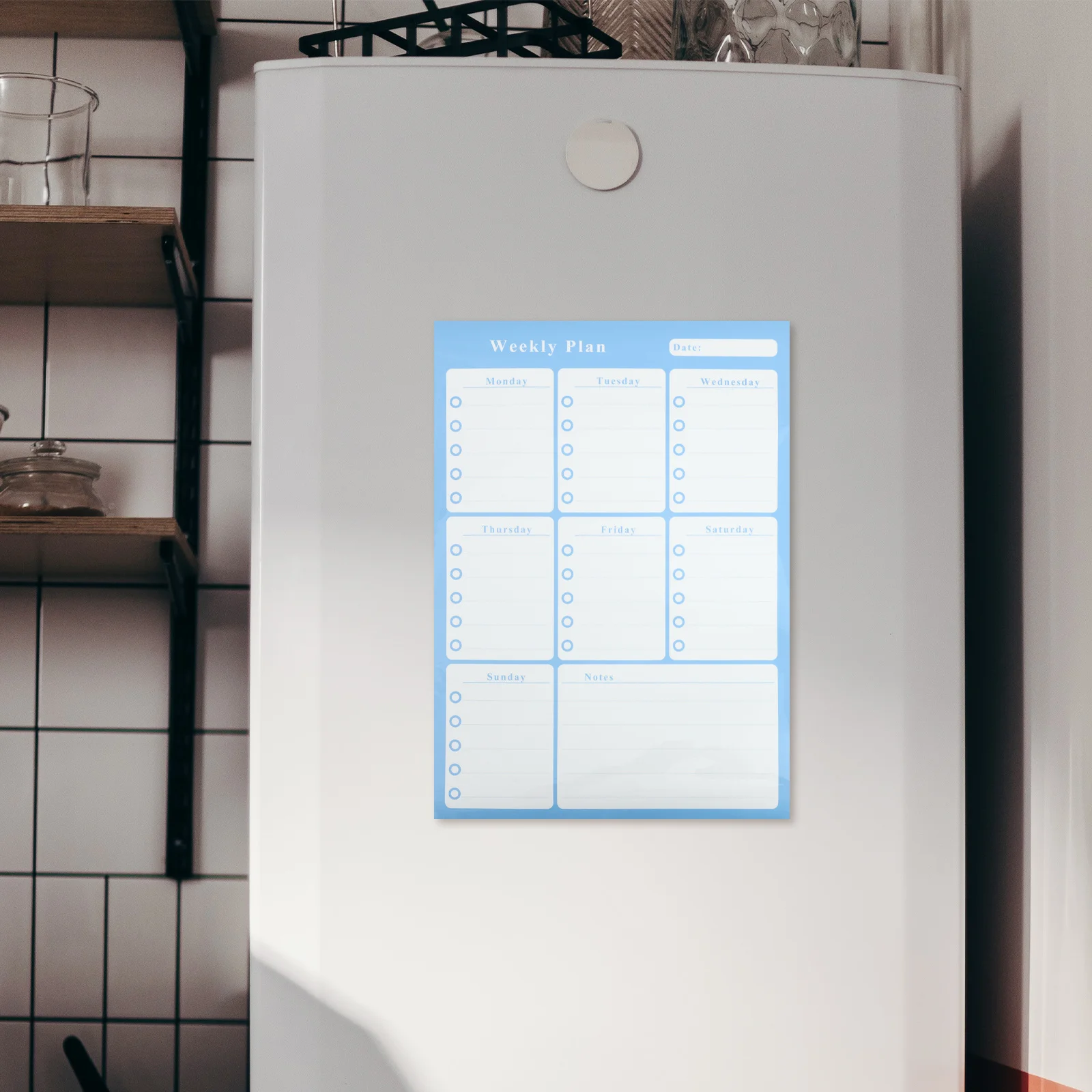 مخطط جدول مغناطيسي، لوح مسح جاف، مخطط أسبوعي قابل لإعادة الاستخدام للأعمال، منظم للثلاجة، روتين يومي #4