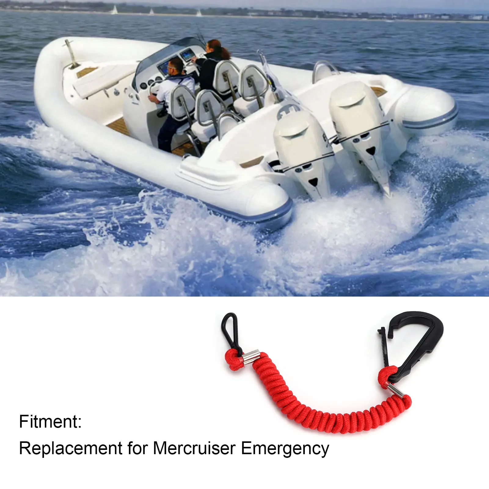 

Аварийный выключатель (Kill Switch) с страховочным шнуром, портативный инструмент безопасности, замена для Mercruiser Emergency, артикул 15920A54