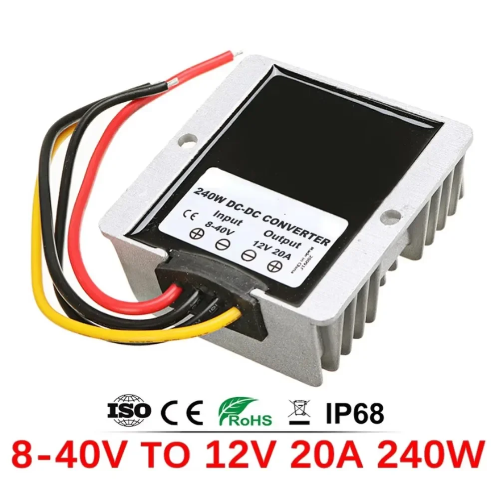 8-40V to 13.8V 12V 30A 25A 20A 10A 6A 3A DC DC Power Converter Regulator Buck Boost for Voltage Stabilizer Cars Solar RoHS CE
