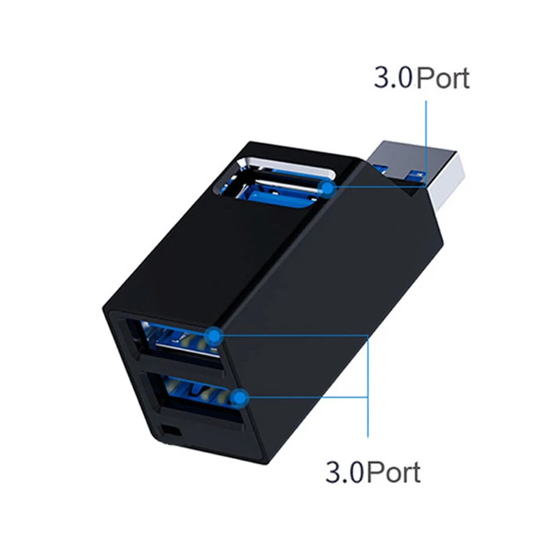 

3 In 1 USB 3.0 HUB Adapter 3 Ports USB Extender High Speed Data Transfer Splitter Docking Station For PC Laptop U Disk Card Read