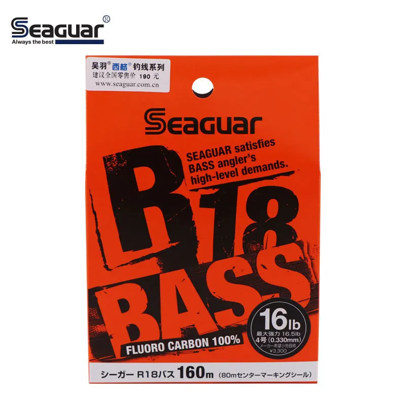 

100% JAPAN Original Seaguar Flourocarbon R18 BASS Fishing Line 3LB-25LB Carbon Fiber Monofilament Carp Leader Line