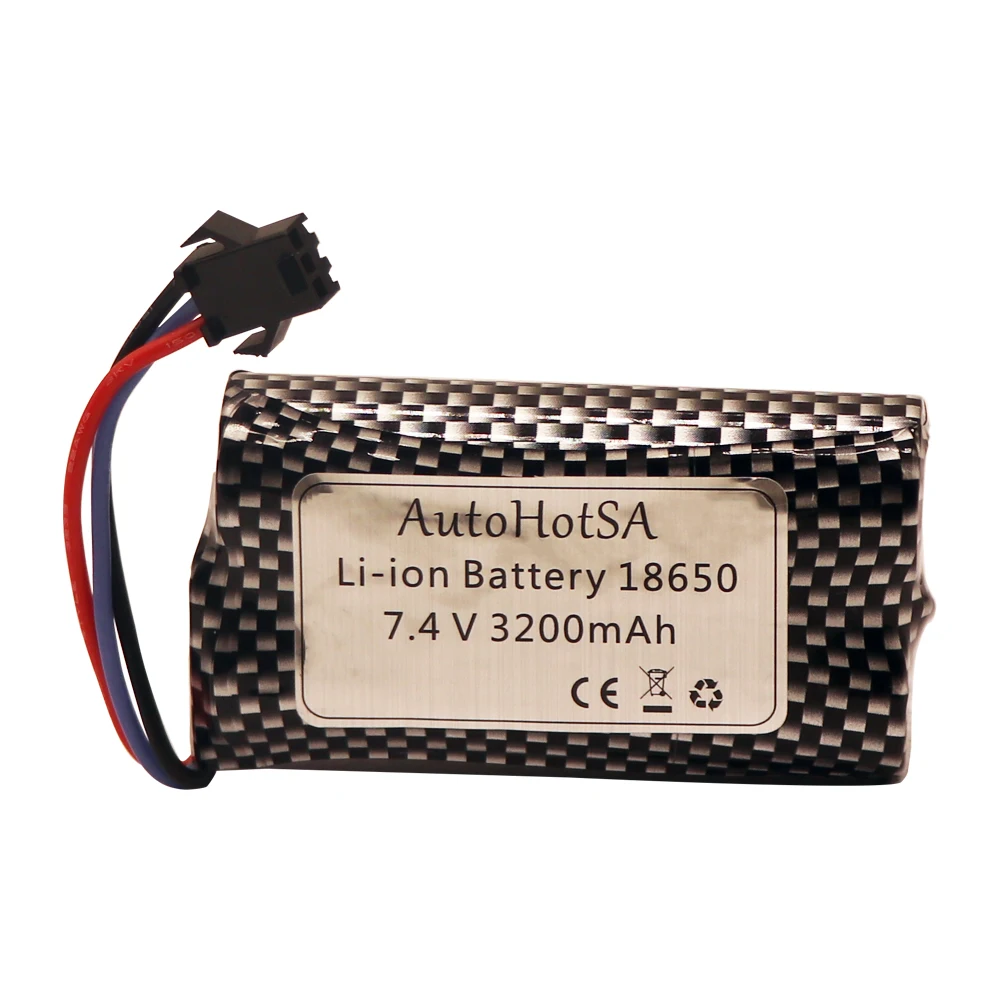 7.4V 3200mAh Li-ion Battery SM-3P Plug With USB Charger For Watch Gesture Sensing Twisted RC Stunt Car 18650 7.4v battery Parts