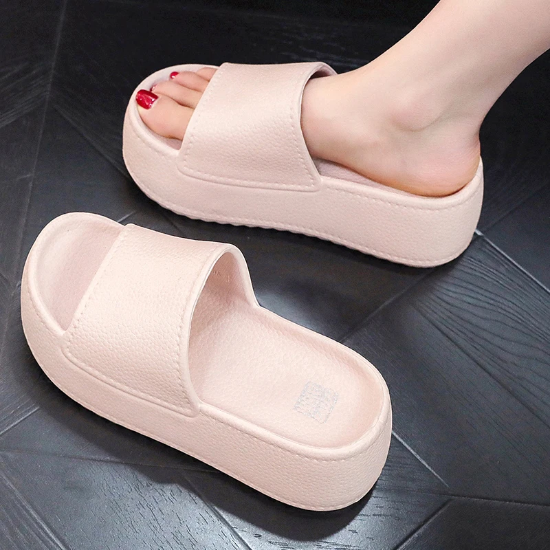 6cm New Thick Sole EVA Slippers for Women Fashion Home Platform Slippers for Summer Outwear Non Slip Elevated Slippers for Women