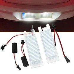 For Opel Astra H Corsa D Zafira B Tigra B Insignia Error Free 2X White Number Light Led Super Bright License Plate Blinker