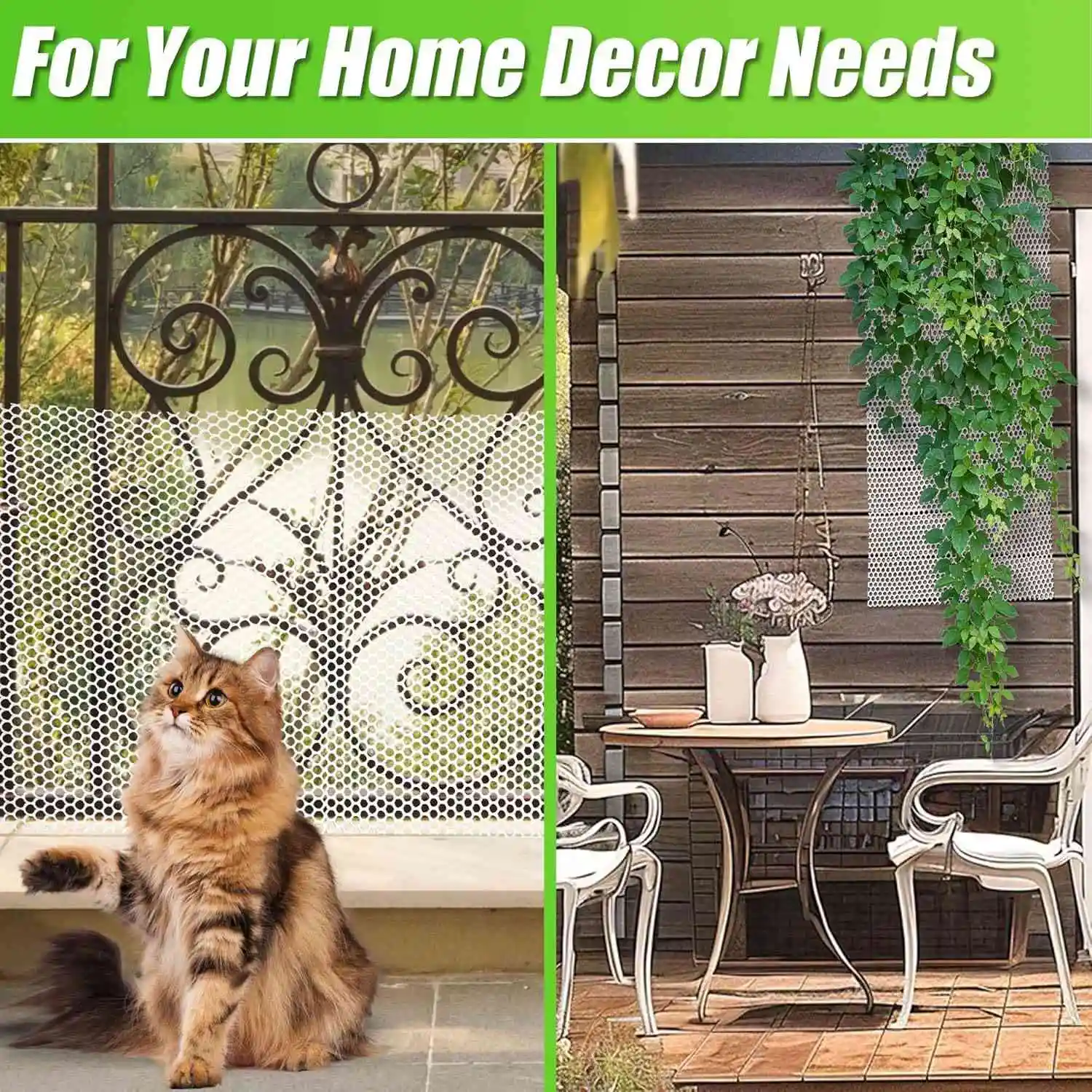 

ABYN-Plastic Chicken Wire Mesh Fencing For Poultry, Animal Barrier, For Floral Arrangements, Garden Enclosures