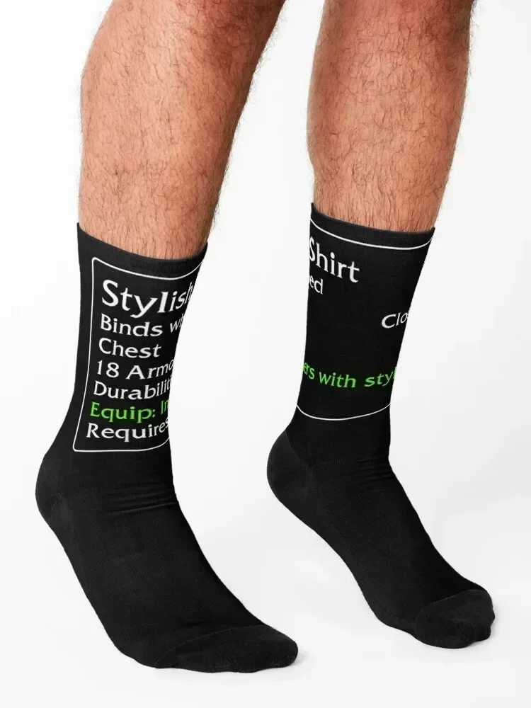 Stylish Black Shirt Essential Socks with print cool christmas stocking winter Men's Socks Luxury Women's