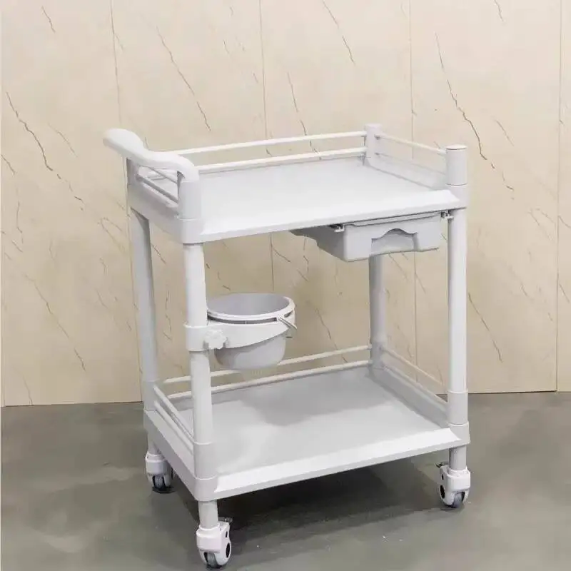 عربة أرفف صالون التجميل رف أدوات الفقاعات الصغيرة من الفولاذ المقاوم للصدأ ثلاثة عربة أدوات متعددة الوظائف #4